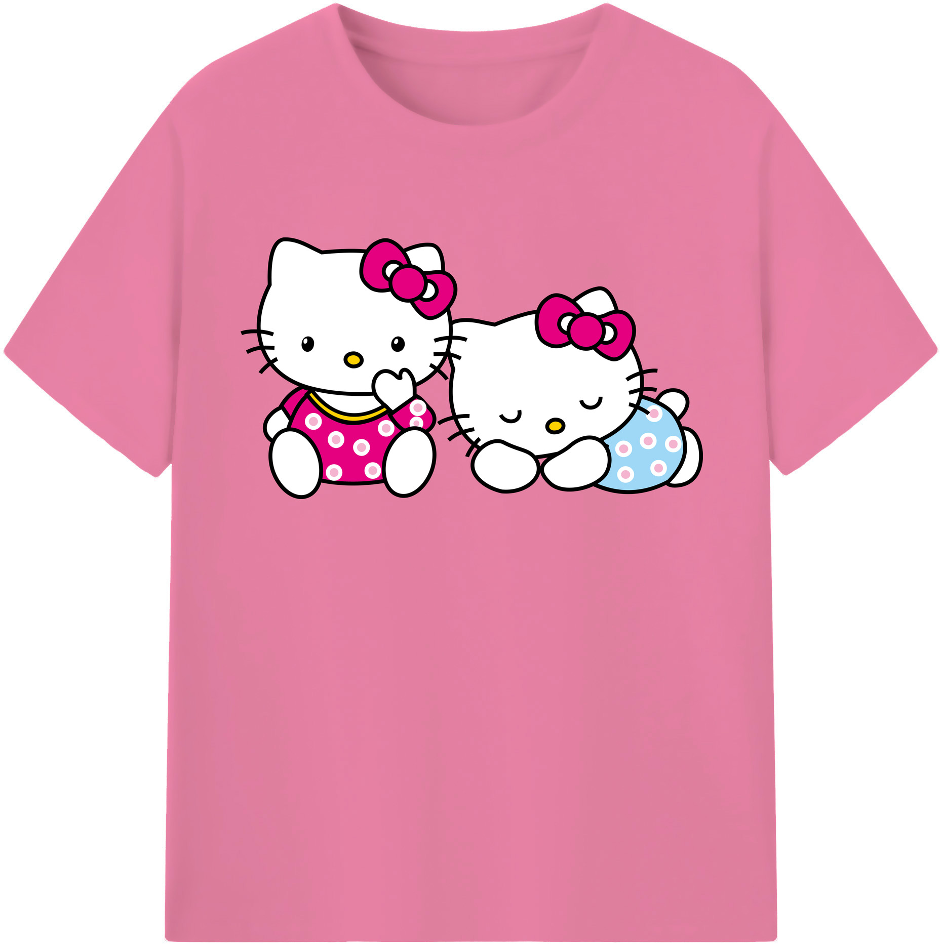 （画像用） Hello Kitty ハローキティ 綿100％半袖Tシャツ（フロントプリント）